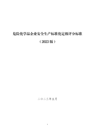 山东危险化学品企业安全生产标准化定级评分标准（2023 版）.pdf