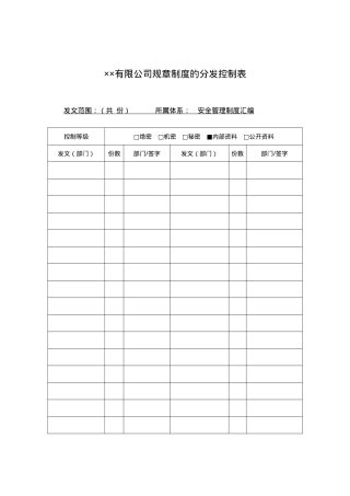 2、安全操作规程的分发控制表.doc