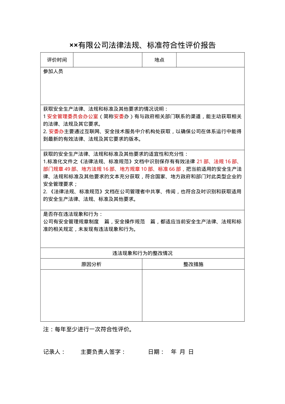 1、法律法规符合性评价报告.doc_第1页