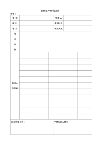 5.3.5日常培训记录表.doc