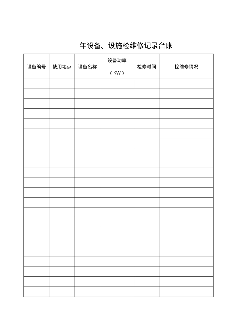 1.4.设备设施检查、保养、维修记录.doc_第2页