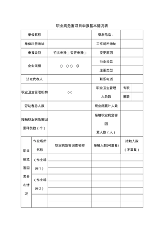 附件4：职业病危害项目申报基本情况表.doc