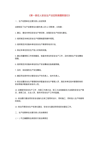 第一责任人安全生产法定职责履职指引.docx