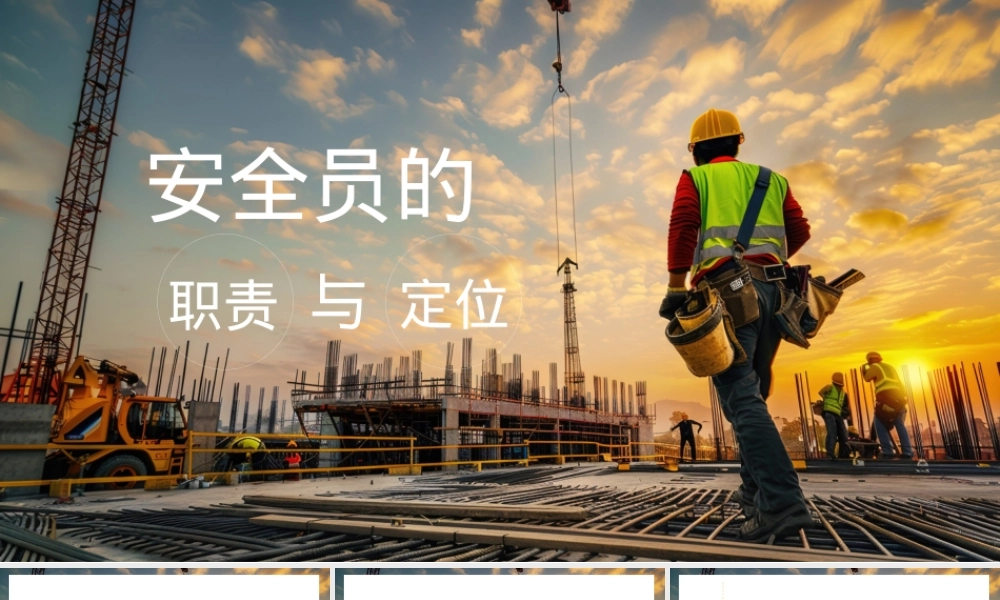 安全员的职责与定位(《新安法》对安全的规定,安全员职责,安全员工作,安全员职业素养).pptx